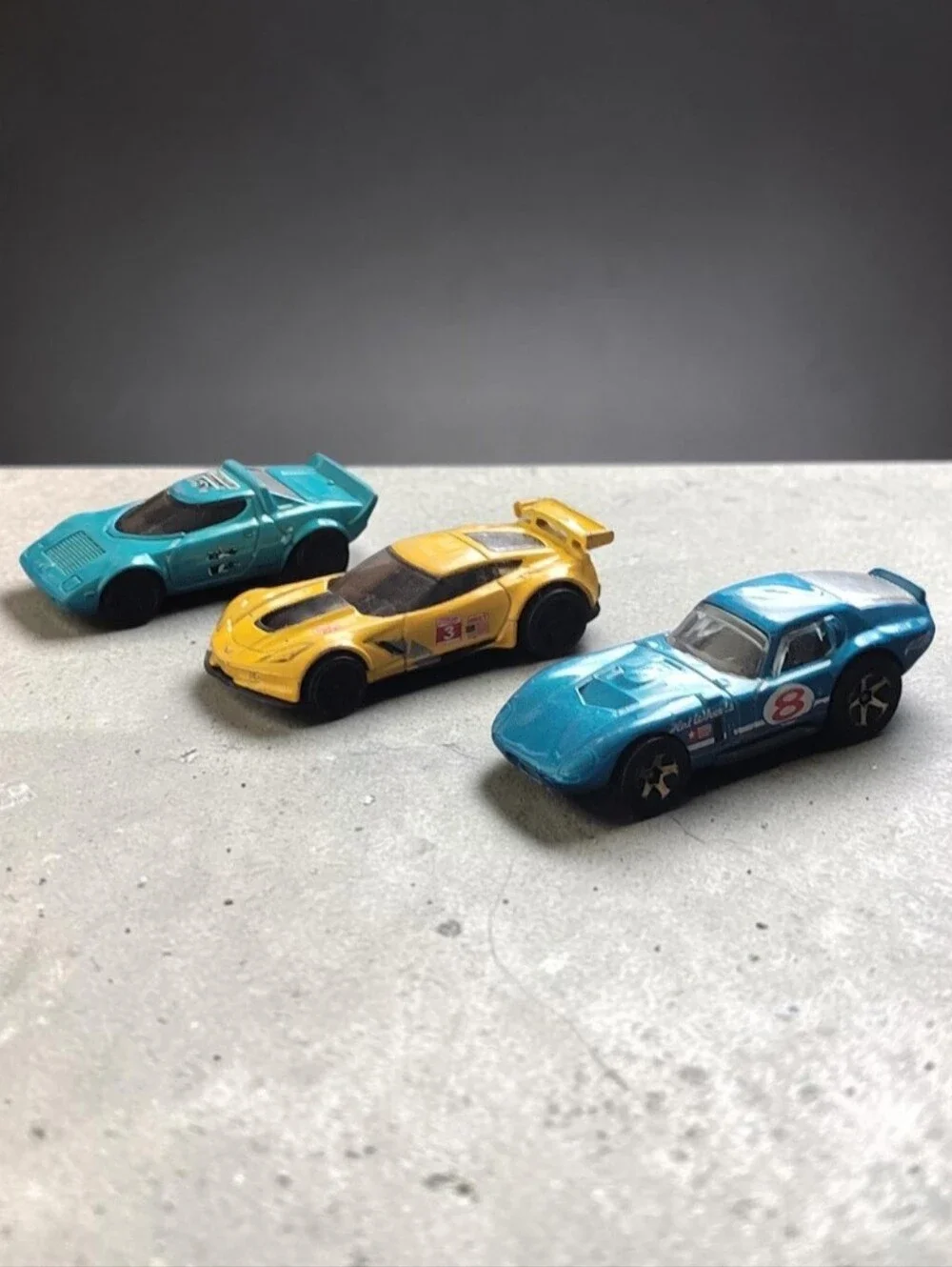 (Lot Of 3) Assorted Hot Wheels/ Shelby Cobra/ Lancia Stratos/ Chevrolet Corvette